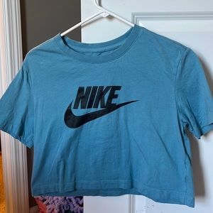 Nike blue cropped t shirt, good condition, worn once or twice.